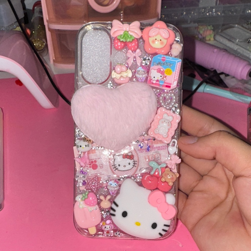 Hello Kitty Pink and White Decorative Phone Case